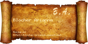 Blocher Arianna névjegykártya